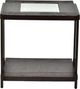Steve Silver Co. Terrell Glass Top End Table with Smoky Brown Base-2