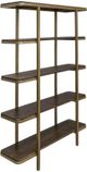 International Furniture Direct Onix Cocoa Brown/Gold Bookcase-1