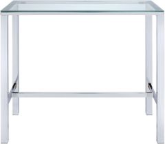 Coaster® Tolbert Chrome Bar Table with Glass Top