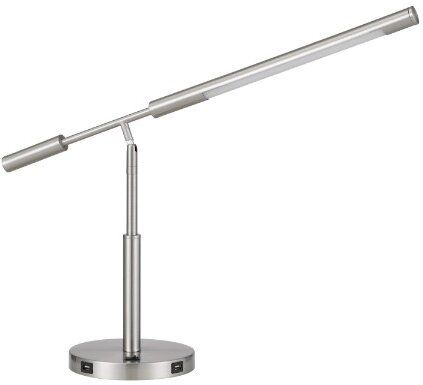 Cal® Lighting & Accessories Auray Brushed Steel Desk Lamp-0