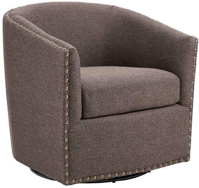 Olliix by Madison Park Chocolate Tyler Swivel Chair-0