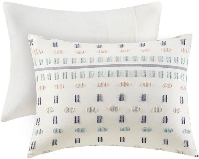 Olliix by Urban Habitat 5 Piece Aqua King/California King Auden Cotton Jacquard Duvet Cover Set-3