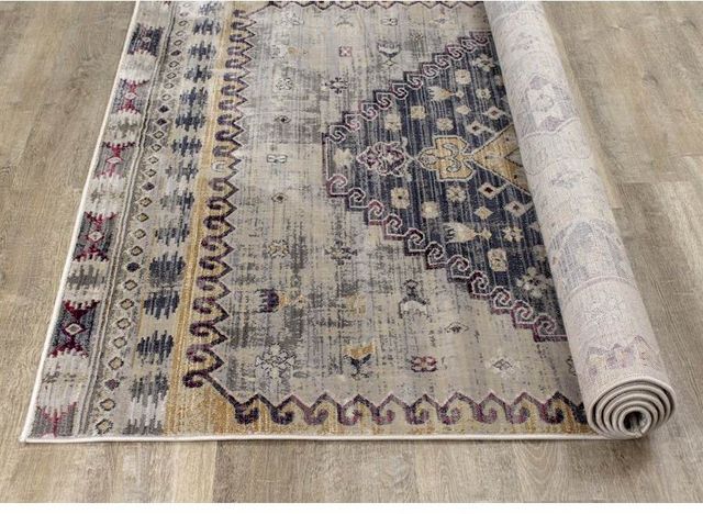 Kalora Interiors Sidra Grey Blue Beige 2'0" x 3'7" Rug-3