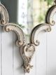 A & B Home Distressed White Artistic Diamond Mirror-4