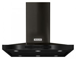 Front view of the KitchenAid® 36'' Stainless Steel Island Mount Canopy Range Hood