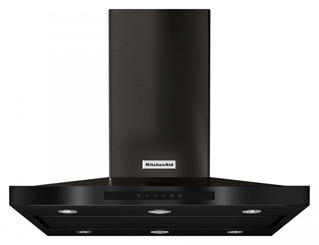 KitchenAid® 36'' Black Stainless Steel with PrintShield™ Finish Island Mount Canopy Range Hood
