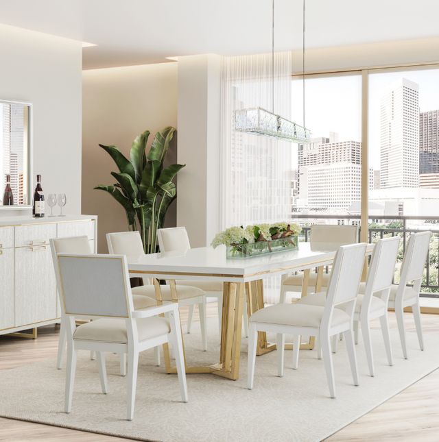 Michael Amini® Palm Gate Cloud White Rectangular Dining Table-1
