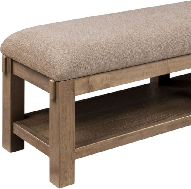 Modus Furniture Roycroft Beige/Harvest Wood Upholstered Bench-4