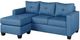 Mazin Furniture Phelps 2-Piece Blue Reversible Sofa Chaise Sectional-1