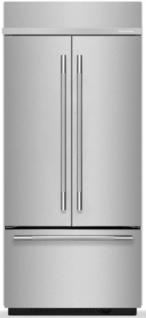 KitchenAid® 36" 20.8 Cu. Ft. PrintShield Stainless Steel Built In French Door Refrigerator with Platinum Interior-0