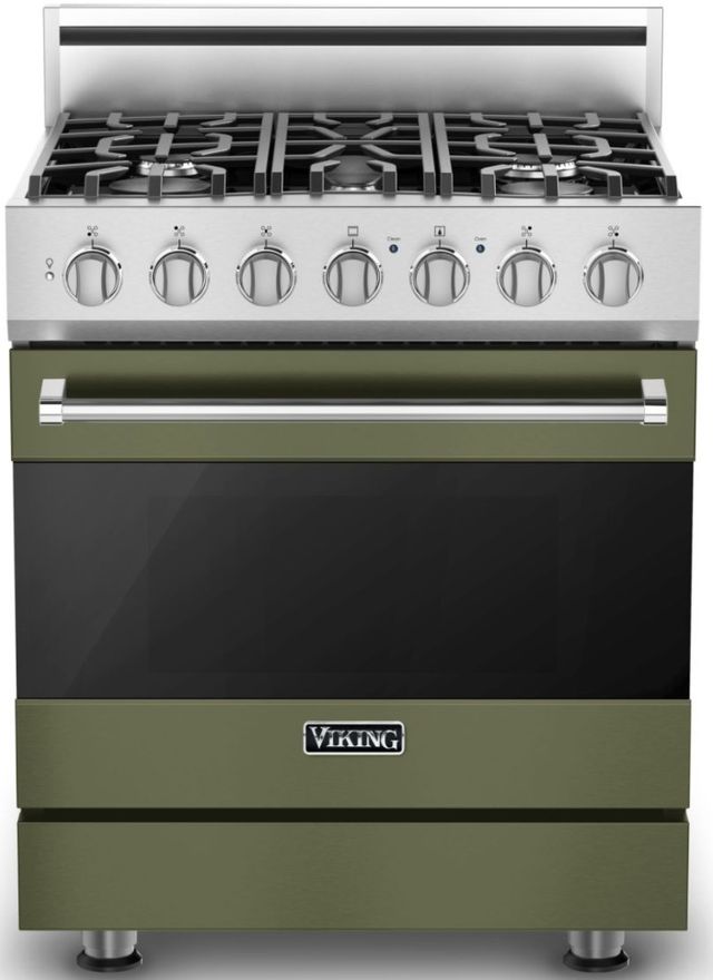 Viking® 3 Series 30" Cypress Green Freestanding Natural Gas Range-0