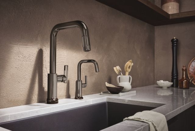 Brizo  Kintsu® Lumicoat® Black Onyx Beverage Faucet with Square Spout-1
