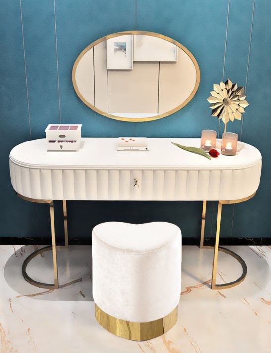 Meridian Furniture Heart Cream Upholstered Stool-2