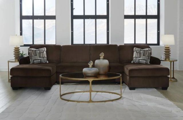 Signature Design by Ashley® Kimlee 3-Piece Chocolate U-Shape Sectional and Double Chaise-1