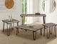 International Furniture Direct Natural Parota Natural Top Chairside Table with Black Metal Base-4
