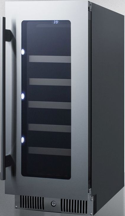 Summit® Classic Collection 3.2 Cu. Ft. Stainless Steel Wine Cooler-1
