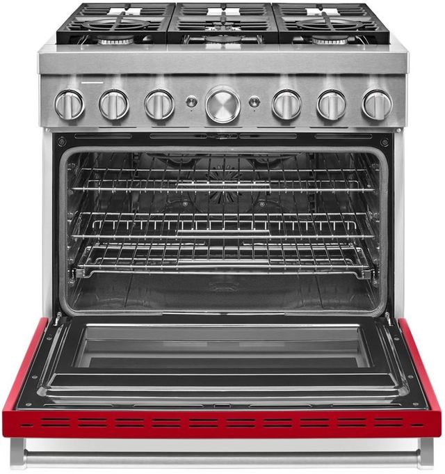 KitchenAid® 36" Passion Red Pro Style Dual Fuel Range-1