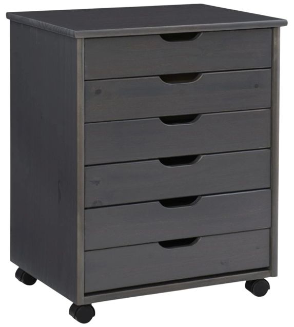 Linon Rudy Gray Wide Rolling Storage Cart-0
