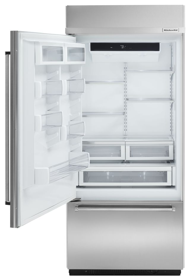 KitchenAid® 20.9 Cu. Ft. Stainless Steel Built In Bottom Freezer Refrigerator-1