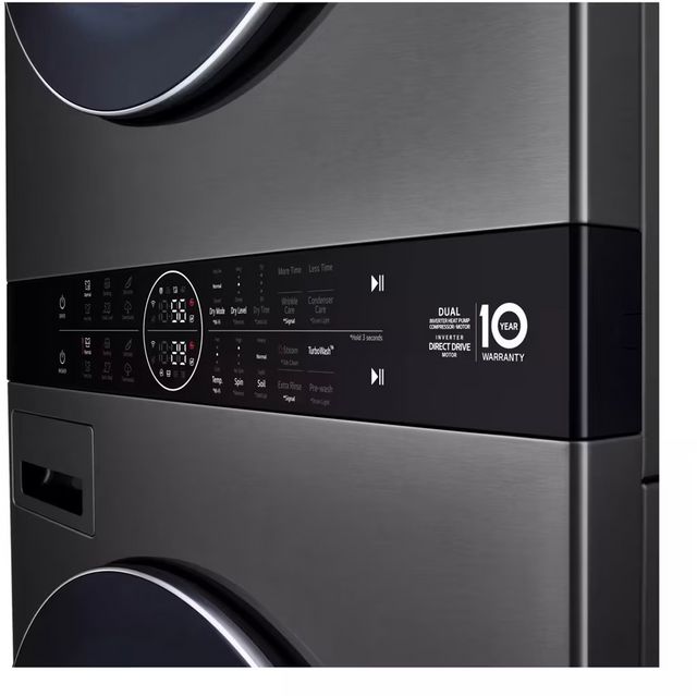 Laveuse de 5,0 pi³ et sécheuse électrique de 7,8 pi³ superposées LG® - Acier noir-11