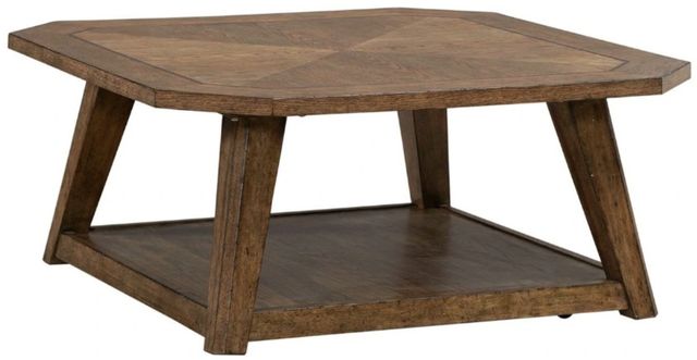 Liberty Furniture Carolina Park Amber Brown Octagonal Cocktail Table-0