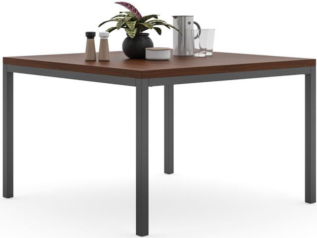 homestyles® Merge Mahogany Square Table with Gray Metal Legs -2