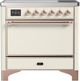 Ilve® Majestic III 36" Antique White Pro Style Induction Range with Solid Door and Copper Trim-0