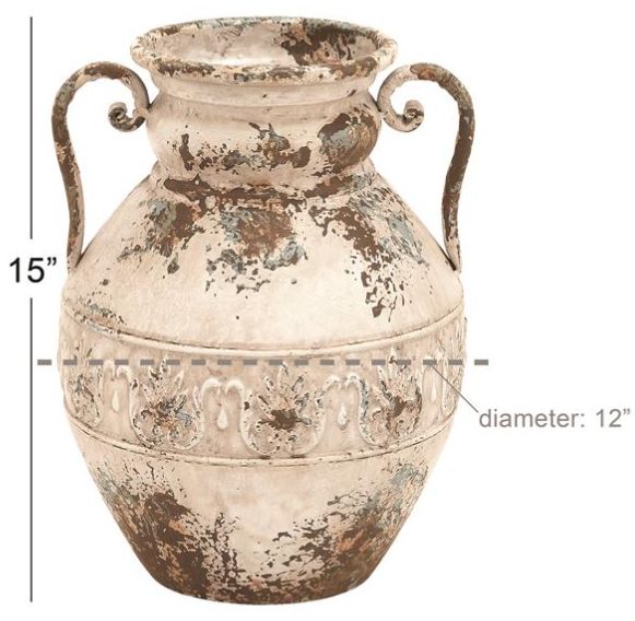 Deco Marche Distressed White Decorative Vase-2