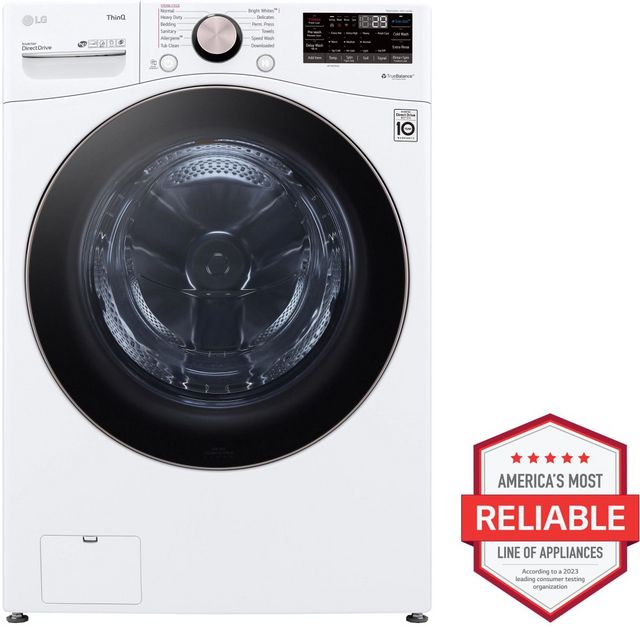 LG 4.5 Cu. Ft. White Front Load Washer-1