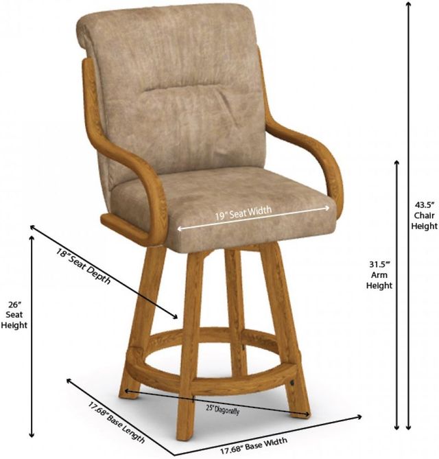 Chromcraft™ Customizable Denton Swivel Counter Chair-2