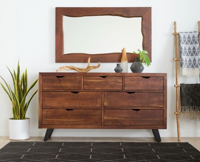 Home Trends & Design London Loft Walnut Mirror-4