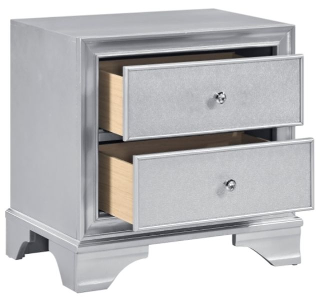 Homelegance® Anatole Silver Nightstand-3