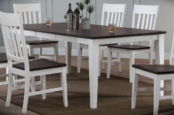 Two Tone Solid Hardwood Dining Set-1