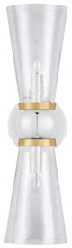 Currey & Company Byford Clear/Nickel Bath Wall Sconce-1
