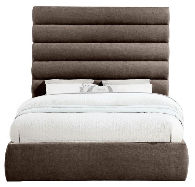 Meridian Furniture Adam Brown Queen 71" Upholstered Panel Bed-1