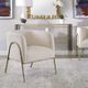 Uttermost® Jacobsen Aged Gold/Off-White Shearling Accent Chair-1