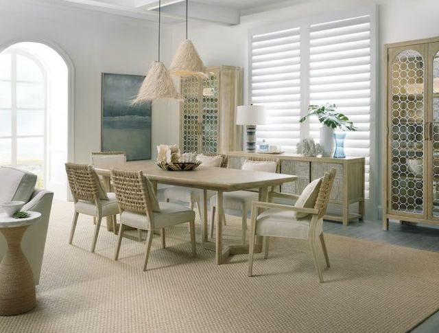 Hooker® Furniture Surfrider Driftwood/Zuri Cream Dining Arm Chair-1