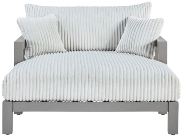 Signature Design by Ashley® Moonlight View Gray Aluminum/Fabric Outdoor Chaise Lounge-1