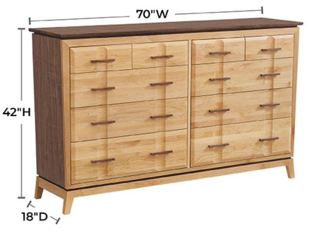 Whittier Wood® Furniture Addison Duet 70" Dresser-2