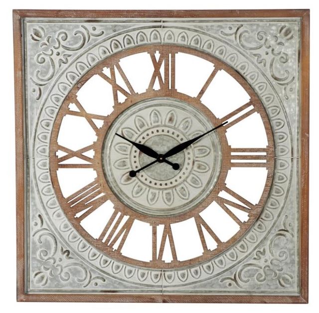 Deco Marche Brown Scroll Wall Clock-1