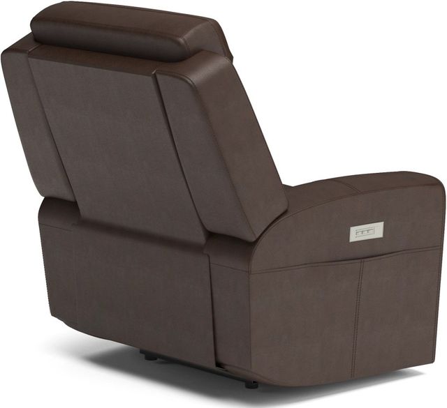 Flexsteel® Barnett Chocolate Power Recliner with Power Headrest and Lumbar-4