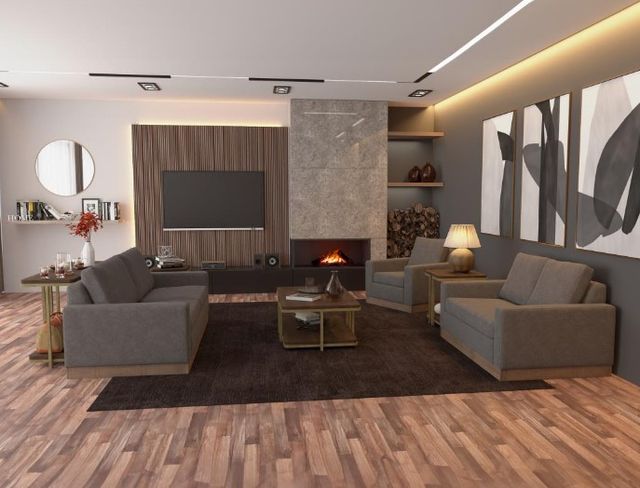 International Furniture Direct Georgia Dark Gray Sofa-1