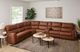 Flexsteel® Henry 6-Piece Caramel Curved Power Reclining Sectional with Console-1