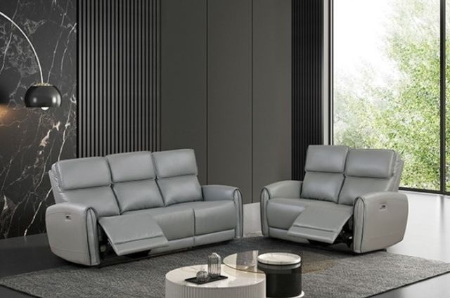 Furniture of America® Schlieren Gray Power Reclining Loveseat-1