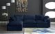 Meridian Furniture Cozy 4-Piece Navy Velvet Cloud Modular Sectional-5