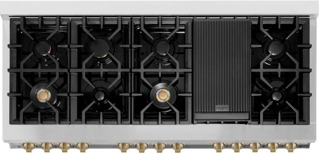 ZLINE Autograph Edition 60" Stainless Steel Pro Style Dual Fuel Range with White Matte Door-2
