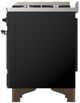 Ilve® Majestic III 36" Glossy Black Pro Style Dual Fuel Natural Gas Range with Solid Door and Burnished Trim-4