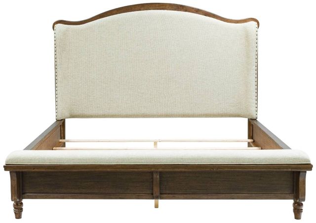 Benchcraft® Sturlayne Beige/Brown California King Upholstered Panel Bed-1