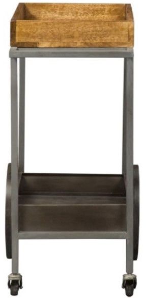 Liberty Furniture Raven Iron/Nutmeg Accent Bar Trolley-2