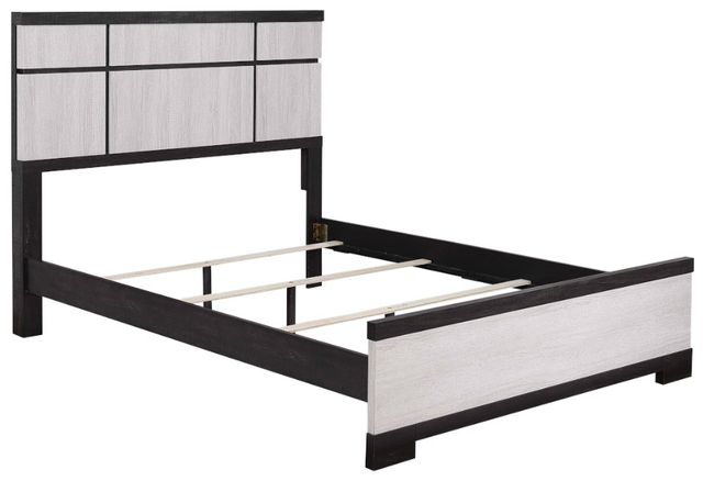 Crown Mark Remington Chalk/Ebony Queen Panel Bed-3